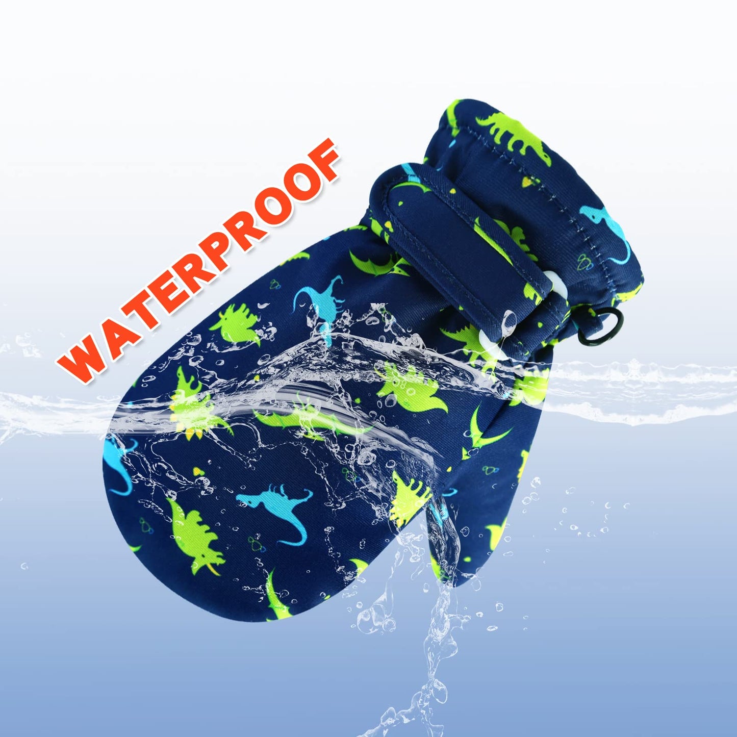 Bavst Toddler Waterproof Mittens Fleece Lined Baby Boys Girls Winter Warm Glove Kids Snow Infant Ski Mitten For 3M-5T