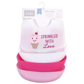 Hudson Baby Unisex Baby Silicone Bibs, Ice Cream, One Size