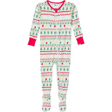 Gerber Unisex Baby Toddler 1-Piece Holiday Family Matching Pajamas, Oh What Fun Fairisle