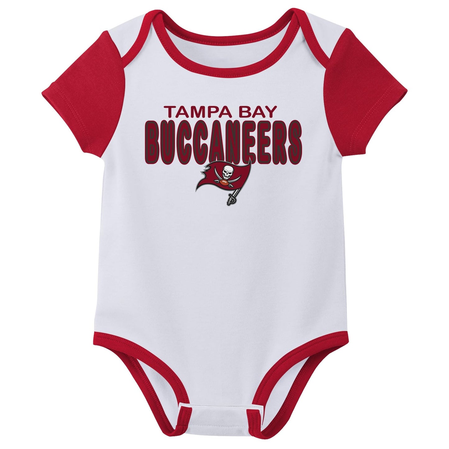 Outerstuff Nfl Newborn Baby And Infant Short Sleeve Bodysuit Variety 3-Pack - Tampa Bay Buccaneers, 3-6M