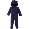 Hudson Baby Unisex Baby Fleece Sleep And Play, Navy Bear, 3-6 Months