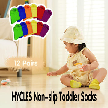 Hycles Non-Slip Toddler Socks With Grips Girls Grip Socks For 5-7 Years Kid Toddler Boys Anti Slip Sticky Sock