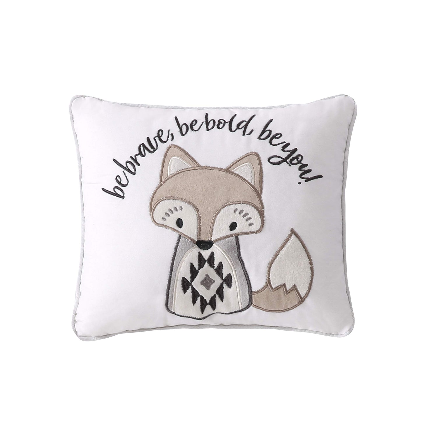 Levtex Baby Bailey Bear, Animals, Woodland, Charcoal, Beige, White -5Pc Toddler Set - Neutral Kids Bedding - Reversible Quilt, F