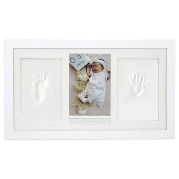Nuby Baby Hand & Footprint Kit With Wall Decor Frame That Holds One 4 X 6 Photo & 2 Clay Print Kits For Newborn Girls & Boys, Pe