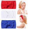 Jollybows 3Pcs Baby Nylon Headbands Hairbands Hair Bow Elastics For Baby Girls Newborn Infant Toddlers Kids (11-Red+White+Blue,