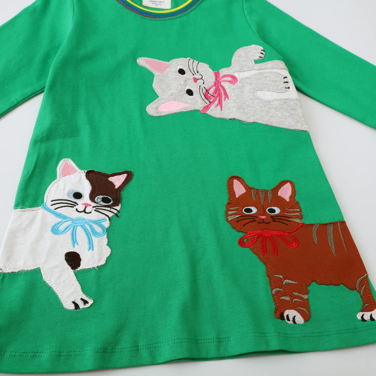 Toddler Girls Dress Baby Cute Cat Dresses Cotton Round Neck Long Sleeve Dress Spring Fall Winter Casual Clothes 4T