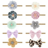 Aqokka Baby Girl Headbands With Bows Soft Nylon Newborn Toddler Hairbands Handmade Baby Hair Accessories For Infant Girls Kids