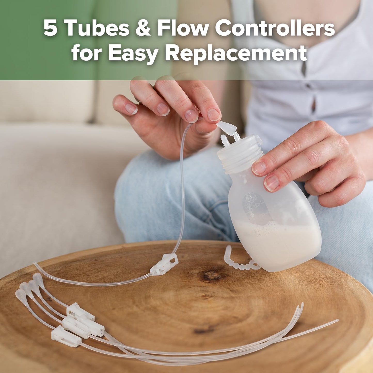 Haakaa Supplemental Feeding Tube & Pouch Set,Baby Supplemental Nursing System,Sns Breastfeeding System,Food Grade Silicone