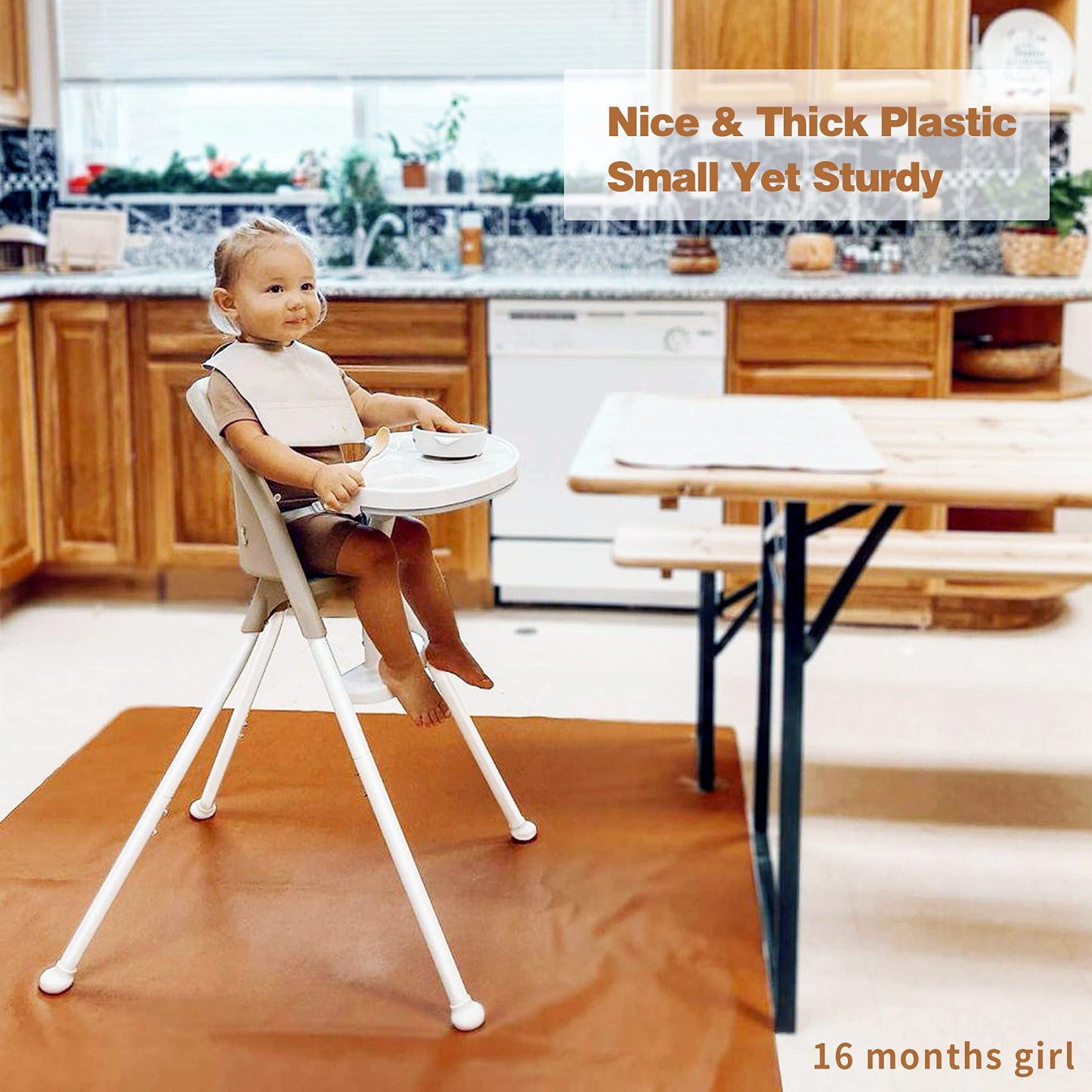 Funny Supply 3-In-1 Cute Folding High Chair, Perfect Modern Space Saving Highchair With Detachable Double Tray, 3-Point Harness,