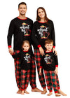 Iffei Christmas Pajamas For Family Matching Pj'S Sets With Letter Elf Printed Long Sleeve Tee And Plaid Bottom With Pocket 3-4 Y
