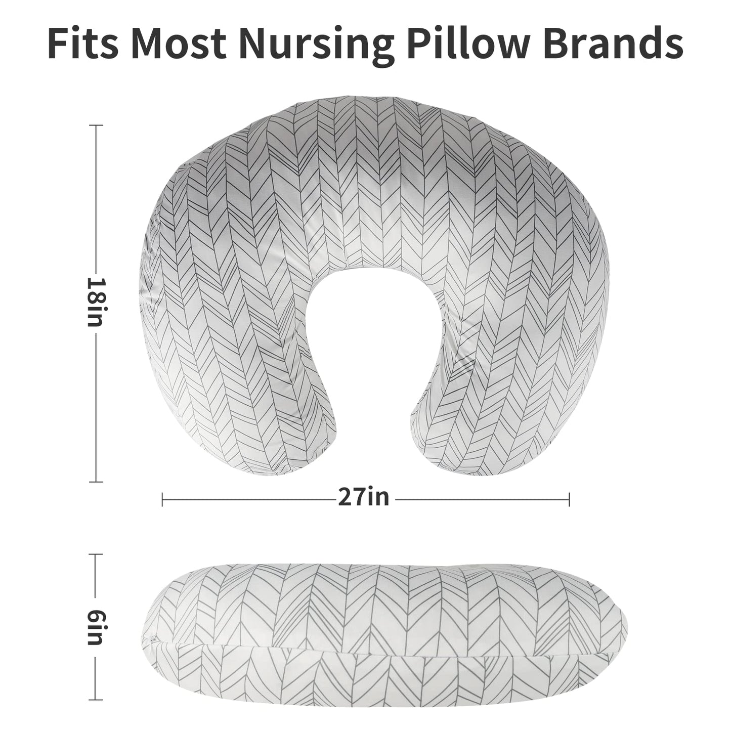 Vextronic Nursing Pillow Cover 2 Pack Nursing Pillow Slipcovers For Breastfeeding Moms, Ultra-Soft Fit Standard Infant Nursing P