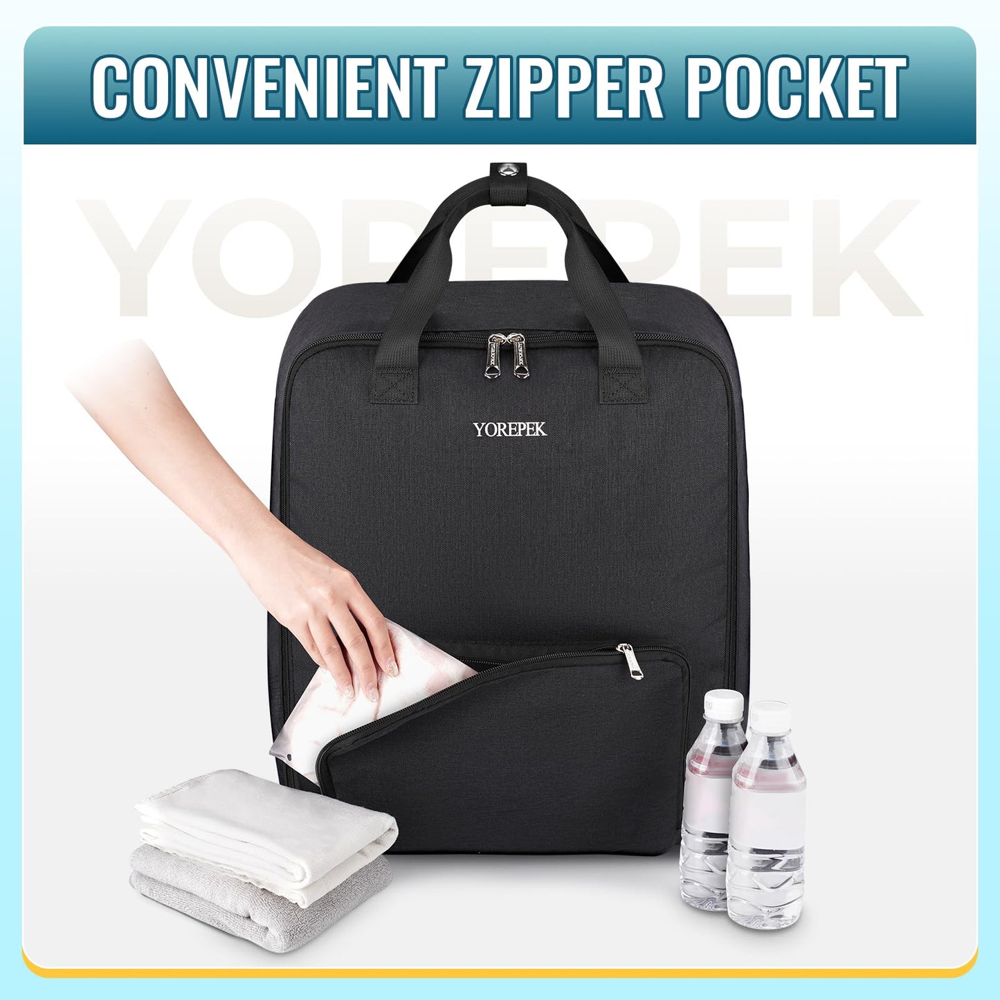 Yorepek Backless Booster Car Seat Travel Bag Backpack For Airplane, Foldable Booster Car Seat Cover With Lauggage Strap, Compact