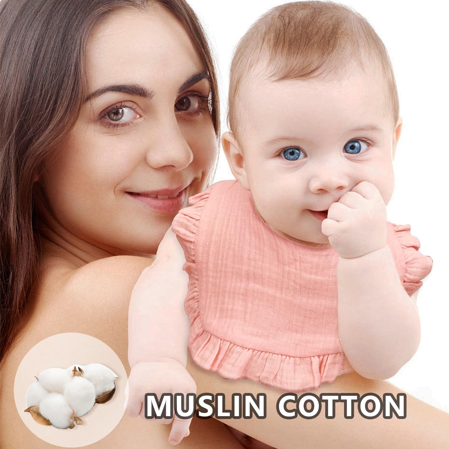 Elliehouse Baby Bibs For Girls Boys 10 Pack Muslin Drooling Teething Drool Teeth Bibs Muslin Cotton Soft Bibs For Infant Toddler