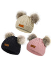 Century Star Baby Hat Winter Baby Girls Hats Knit Warm Hat For Baby Boys Infant Toddler Beanie Z Pom Pom Khaki & Black & Deep Pi