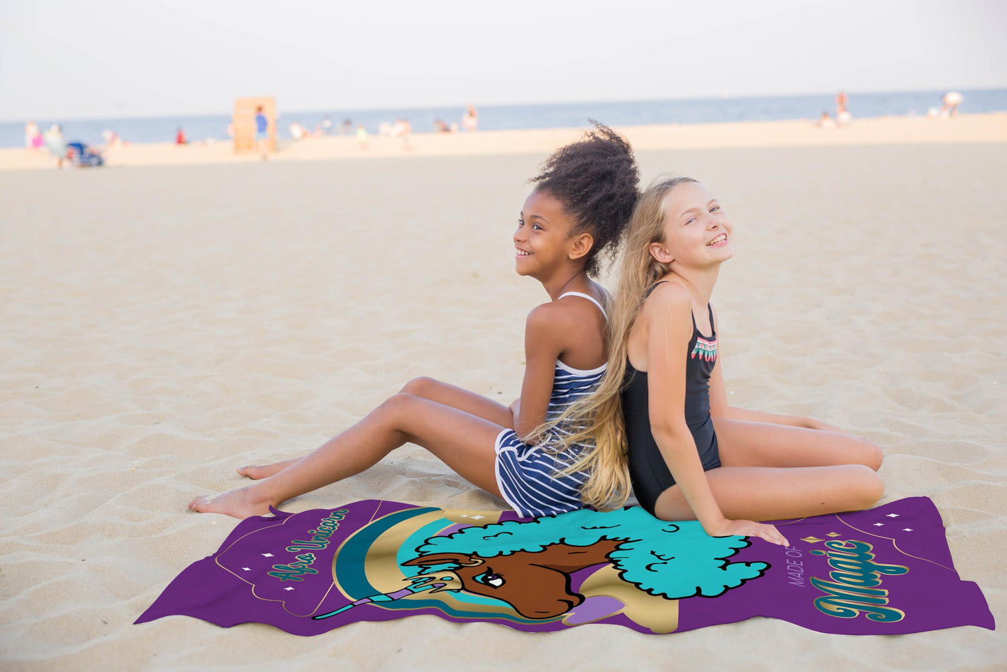 Jay Franco Afro Unicorn Kids Bath Pool Beach Towel - Super Soft & Absorbent 100% Cotton Towel, Measures 28 X 58