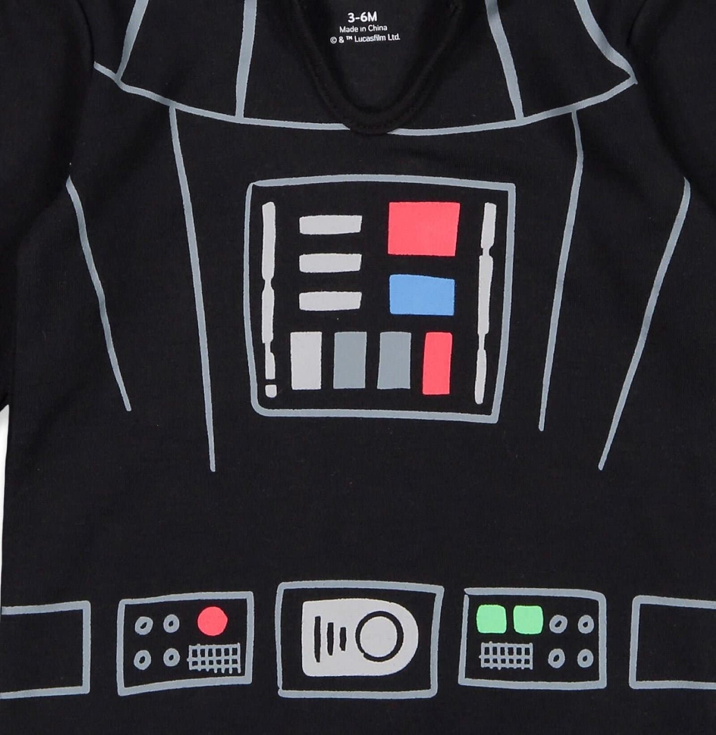 Star Wars Darth Vader R2-D2 Chewbacca Newborn Baby Boys 3 Pack Bodysuits White/Brown/Black 3-6 Months