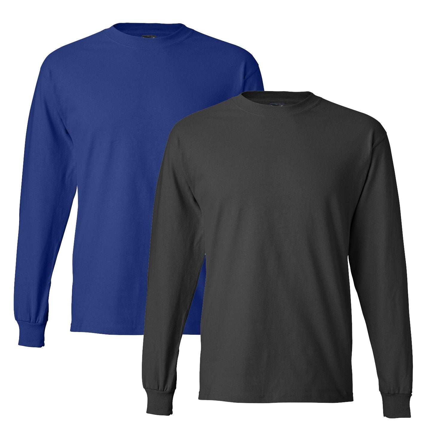 Hanes Mens 61 Oz Long-Sleeve Beefy-T(5186)-Deep Royalsmoke Gray-L