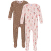 Gerber Baby-Girls 2-Pack Footed Pajamas, Ballerinas
