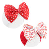 Lanmerry Christmas Bows For Girls Big Bow Santa Headband Candy Cane Headband Red Baby Bow Newborn Headband Bows Infant Hair Bows