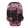 JEOCODY Car Seat Covers for Babies Cherry Blossom Elastic Pram Dust Cover Shopping Cart Cover Infant Carseat Canopy Shopping Car