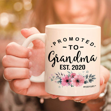 Promoted To Grandma 2020 Coffee Mug - 11Oz Cup New Mommy To Be Gift Mug For Parents, Mothers, Inlaws, Stepmom, Grandmothers - Pr
