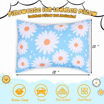 Uomny Toddler Pillowcases For Girls 13X18 12X16 14X19 Flower Baby Pillow Case 2 Pack Small Pillow Covers For Travel Pillow Blue