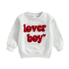 Lesimsam Toddler Baby Boy Girl Valentines Day Outfit Embroidery Sweatshirt Crewneck Long Sleeve Pullover Shirts Top (Lover Boy-G