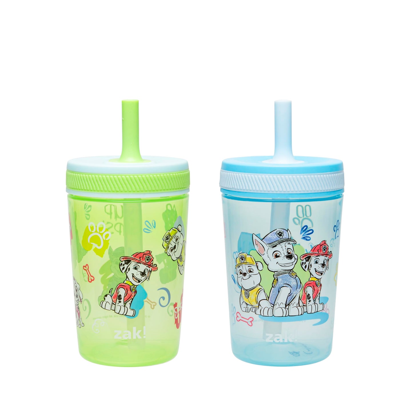 Zak Designs PAW Patrol Kelso Toddler Cups For Travel or At Home, 15oz 2-Pack Durable Plastic Sippy Cups With Leak-Proof Design i