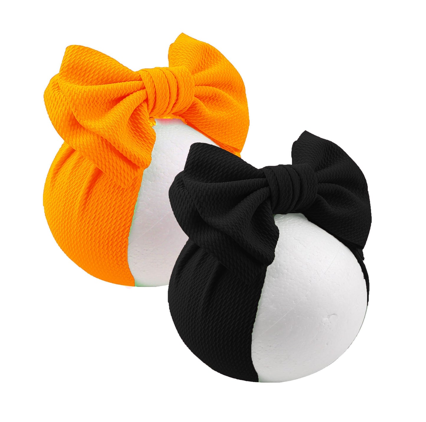 LDDCX Bows for Baby Girls Headband, Newborn Bows Headbands Baby Hair Bows Hairbands Hair Accessories.(FD104) (Orange Black)
