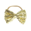 Song Qing Baby Infant Girls Hair Band Sequined Bow Headband Turban Knot Hair Headwear Gold