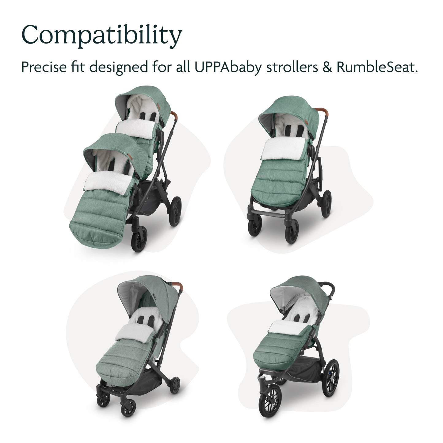 Uppababy Cozyganoosh Footmuff - Easily Attaches To Uppababy Strollers + Rumbleseat /-Ultra-Plush, Weather-Proof - Savannah (Pear