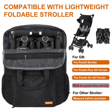 Mactso Stroller Travel Bag Compatible With Gb Pockit And Gb Pockit Air Plus All Terrain, Lightweight Stroller Travel Backpack Fo