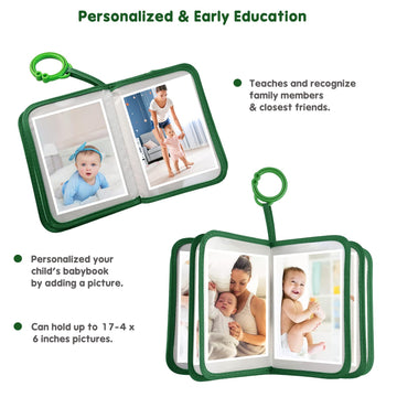 Boczif Baby Photo Album, Baby Memory Book 4X6', Baby Photo Album With Milestone Cards, Soft Photo Cloth Book Gift Set For Newbo