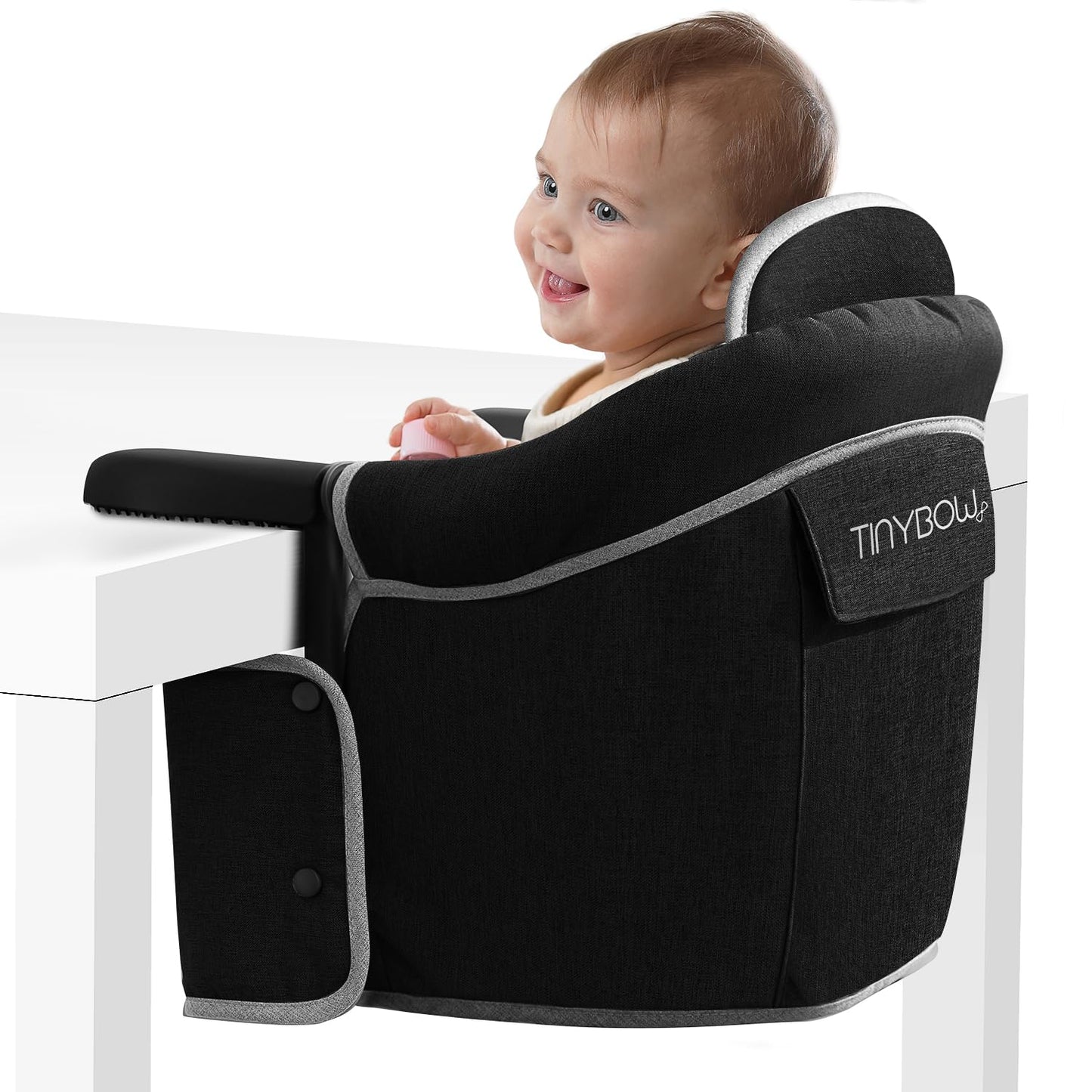 Elegant Faux Leather Hook On High Chair for Table - Clip On High Chair to Table, Portable High Chair for Travel, High Chairs for