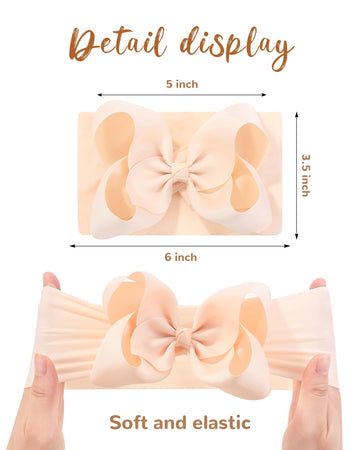 Doboi Baby Girl Hair Bows And Nylon Headbands Set - 20Pcs Infant Toddler Accessories With Big Bows