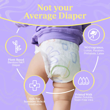 Freestyle Diapers - (Size 1) Hyper Absorbent & Non-Toxic - Disposable Diapers For Sensitive Skin - Ultra Soft Diapers (8-14 Lbs)
