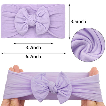 Joyoyo 3 Colors Soft Wide Turban Baby Headbands With 4.5 Inches Hair Bow Headbands For Baby Girls Infants Newborn Hair Accessori