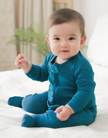 Vaenait Baby Toddler Boys Girls Solid Footie Pajama Cozy Modal Bluegreen 18M