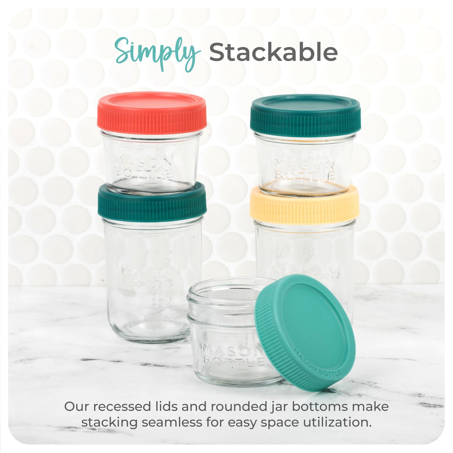 Mason Bottle 8Oz Breast Milk Storage Glass (12-Pack) - Reusable Glass Food Jars With Lids - Airtight, Stackable, Freezable Baby