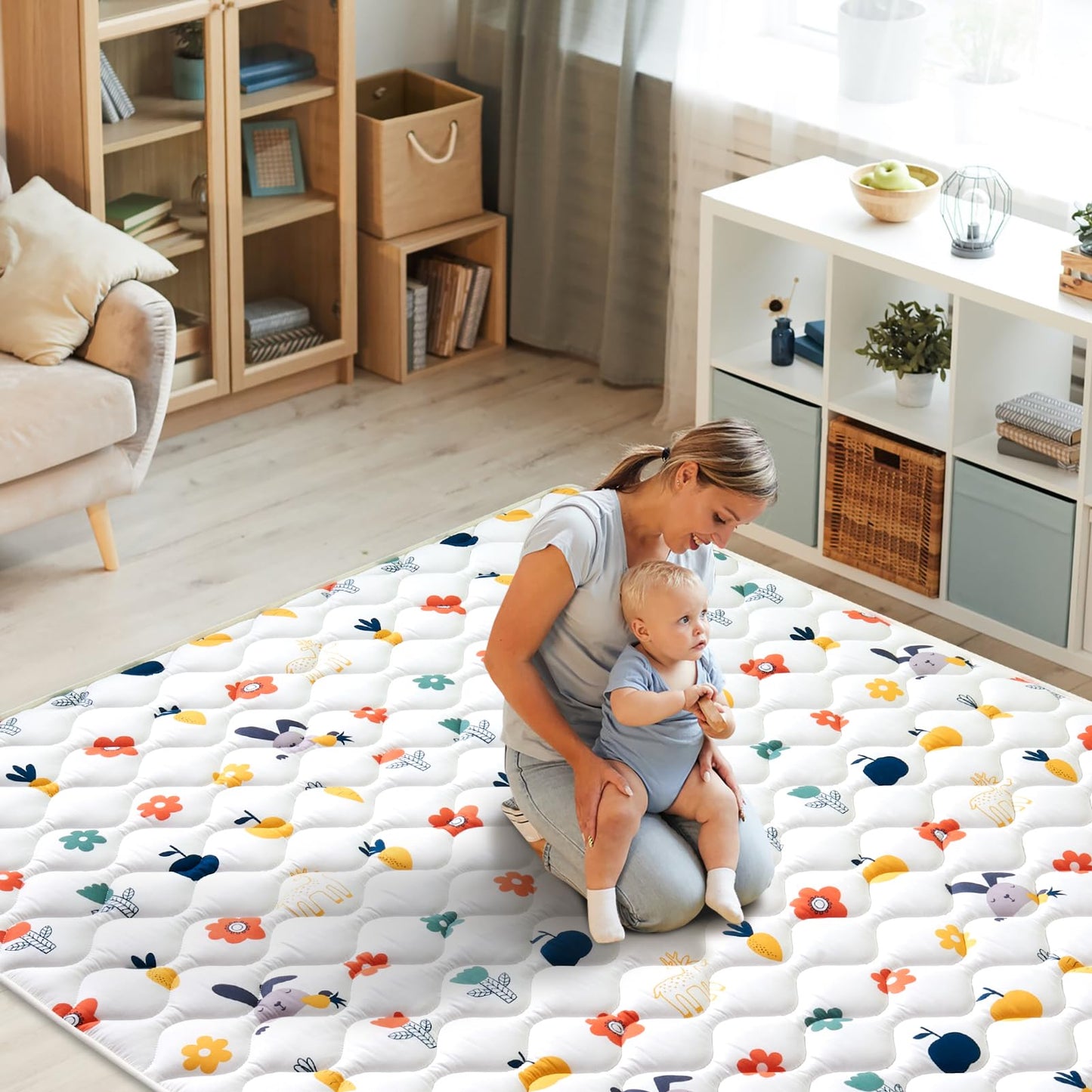 Premium Foam Baby Play Mat 79' X 63', Extra Large Activity Playmats For Babies,Toddlers, Infants, Soft Thicker Sponge Baby Mat