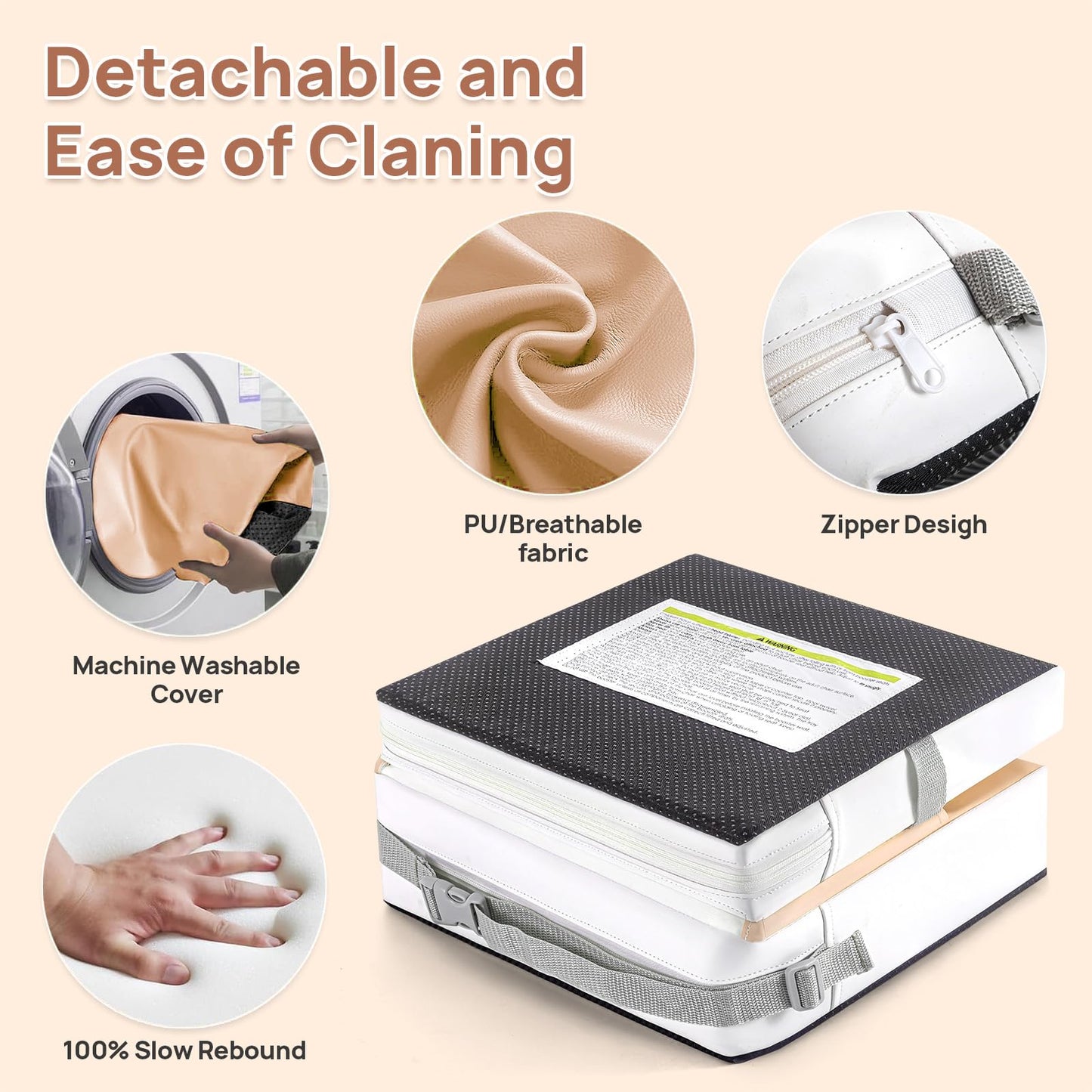 Portable Toddler Booster Seat For Dining Table, Anti-Scratch Cushion With Non-Slip Bottom, Adjustable Safety Straps, One-Second