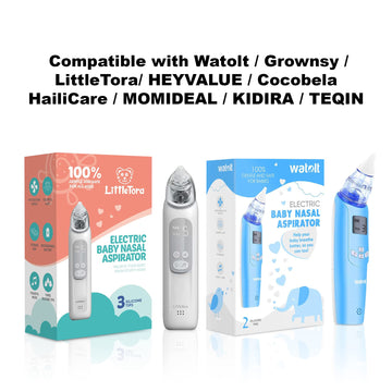 Baby Nasal Aspirator Replacement Tips - 2 Sets/4 Pieces Reusable Tips Compatible With Watolt / Grownsy / Littletora / Heyvalue /