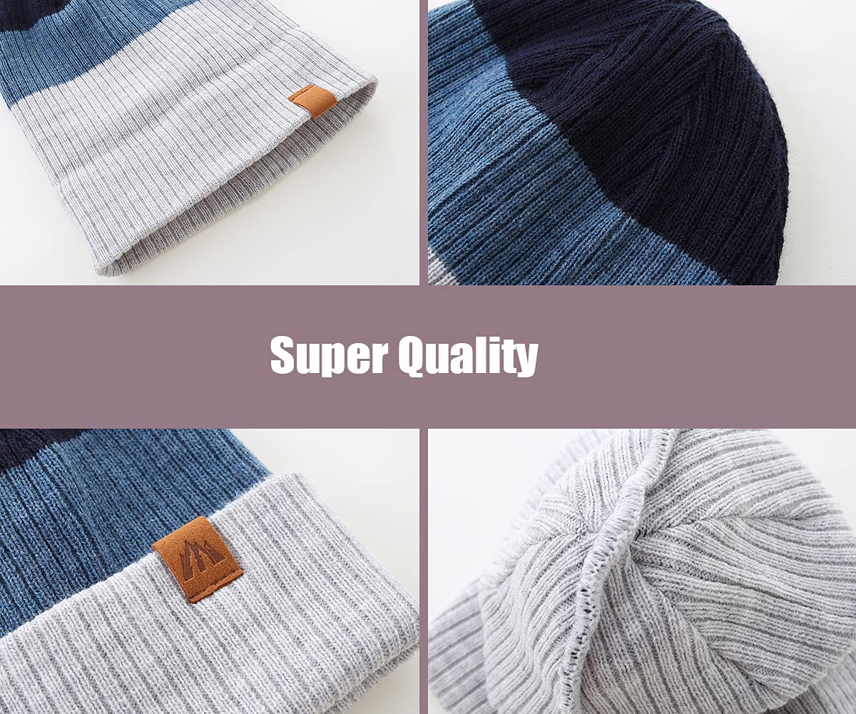 2 Pack Beanie For Baby Boys Soft Knit Baby Winter Hat Classic Grey Warm Baby Beanies