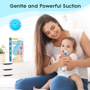 Electric Nasal Aspirator For Baby, Nose Aspirator For Toddlers, Rechargeable Baby Nose Sucker, Nose Cleaner With 3 Silicone Tips
