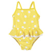 Gerber Girls' One-Piece Swimsuit, Yellow White Polka Dot, 6-9 Months