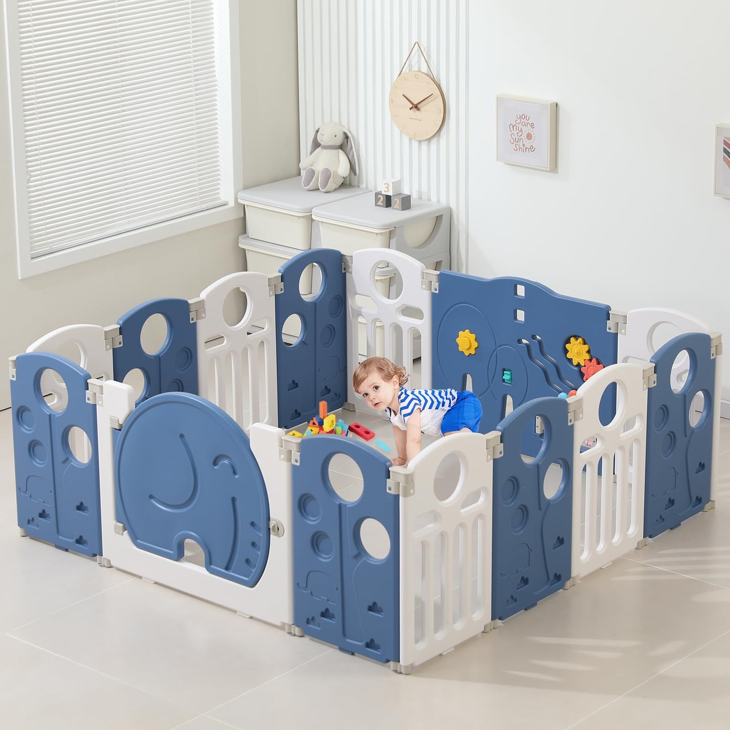 LulliSpace Baby Playpen,for Kids and Toddlers,Kids Activity Centre Safety Play Yard,Safety Gates for Indoor&Outdoor,Sturdy Baby