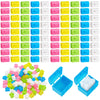 Pinkunn 200 Pcs Plastic Tooth Holder Boxes Tooth Fairy Box for Kids Colorful 0.8 x 0.6 x 0.6 Mini Treasure Chest for Boy Girl Lo