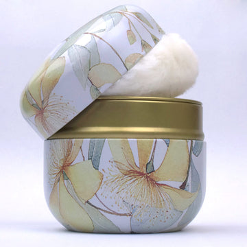 Topwon Powder Case With Powder Puff For Body Powder Container Dusting Powder Case For Baby&Mom (Gloden Flower)