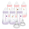 Mam 9Oz Easy Start Anti-Colic Baby Bottle, Medium Flow With 2X Bonus Nipples, Breastfeeding-Like Silicone Nipple Bottle, Reduces
