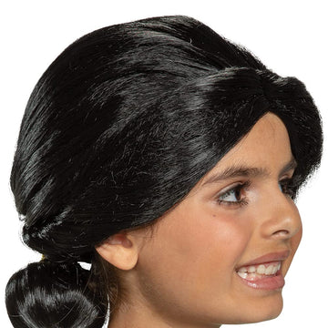 Disguise The Aladdin Live Action Kid Jasmine Wig Standard , Black